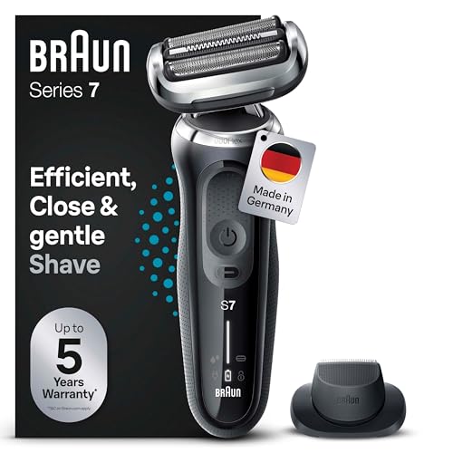 braun series 7 elektrischer rasierer 360 flex mit präzisions trimmer schwarz
