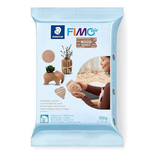 STAEDTLER FIMO air Modelliermasse Holz-Effekt, 350g, kein Brennen nötig, 95% natürlich