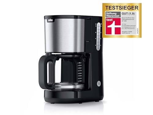 braun purshine kaffeemaschine KF 1500 BK, filterkaffeemaschine, 10 tassen, schwarz