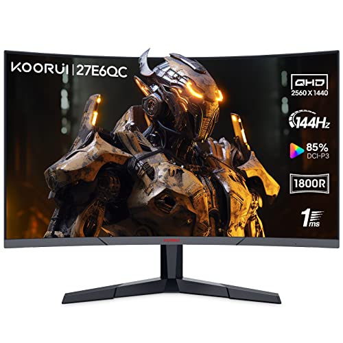 koorui gaming monitor 27 zoll 2560x1440 qhd 144hz 1ms hdmi dp ultradünne blende