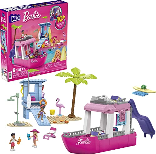 barbie malibu traumboot bauset 317 teile mit puppen und strandzubehör für kinder ab 6