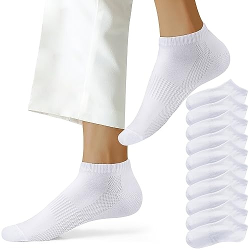 nuoza sneaker socken damen herren 10 paar kurz baumwolle 39-42 weiß