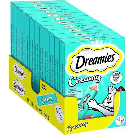 Dreamies Creamy Snacks mit Lachs, 11 x 4er Pack, ab 10,70