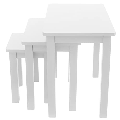 aerati side table set, 3 holztische für wohnzimmer, stabil, espresso finish