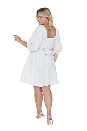 trendyol damen kleid mini wrapover blau regular dress, größe 68