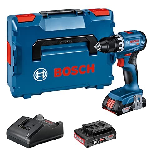 Bosch Professional GSR 18V-45 Bohrschrauber 18V, 2x 2.0Ah Akku, Ladegerät, L-BOXX