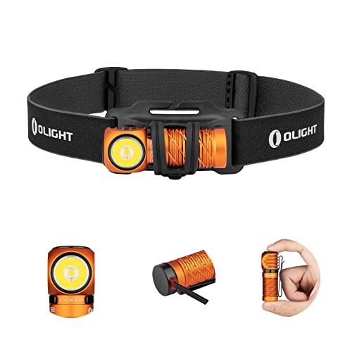 olight perun 2 mini stirnlampe 1100 lumen 150 meter usb wiederaufladbar orange, wasserdicht für campen, laufen, notfälle