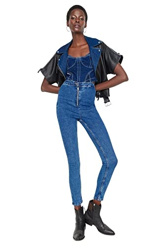 trendyol jeans damen high waisted skinny blau 38 eu