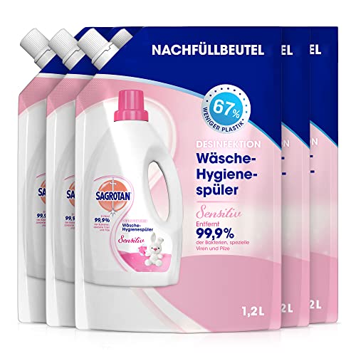 Produktbild: sagrotan wäsche-hygienespüler sensitiv nachfüller 5 x 1,2 l desinfektionsspüler