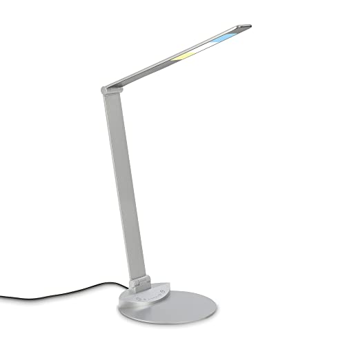 briloner led tischlampe dimmbar, warmweiß-kaltweiß, silber, 83 x 20 cm
