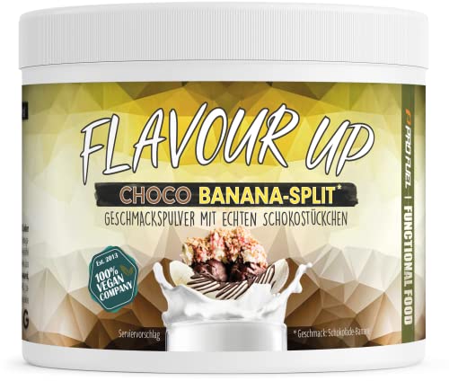 geschmackspulver banane schoko 250g, 14 kcal pro portion, vielseitig einsetzbar - flavour up