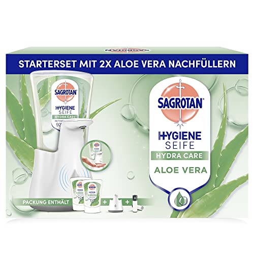 sagrotan seifenspender no-touch weiß mit nachfüllern aloe vera 2 x 250 ml