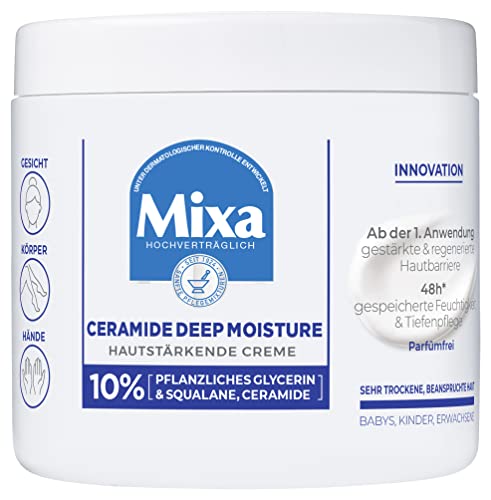 mixa ceramide creme für sehr trockene haut mit 10% glycerin und squalan, 400 ml