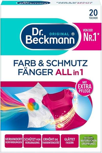 Dr. Beckmann Farb- und schmutzfänger 3in1 Tücher für Verfärbungsschutz, 20 Stück