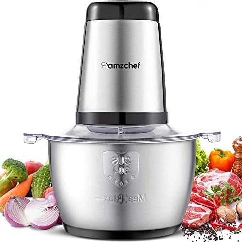 zerkleinerer elektrisch amzchef 650w edelstahl multizerkleinerer 2l für fleisch obst gemüse