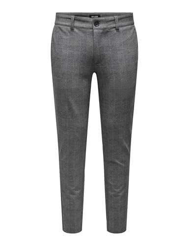 herren chino hose only & sons slim fit stretch onmark checker limestone 30w 32l