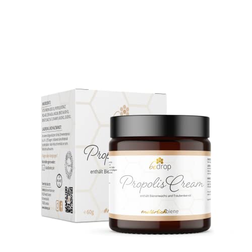 bedrop propolis creme gegen akne, neurodermitis - hochdosierte salbe mit bienenwachs & traubenkernöl 60g