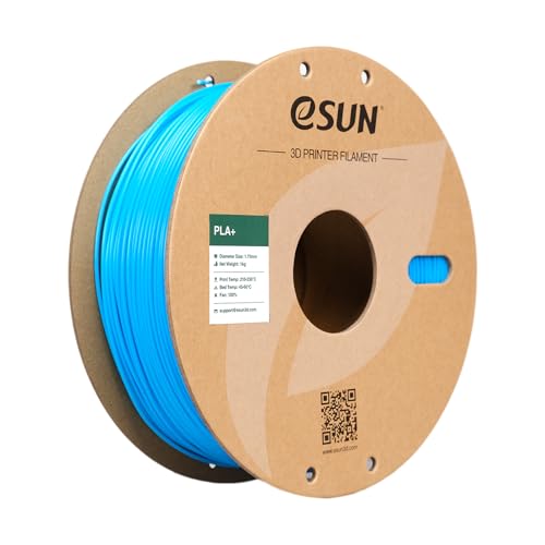 Produktbild: eSUN PLA+ Filament 1.75mm, 1kg Spule, Maßgenauigkeit +/- 0.03mm, Raum Blau