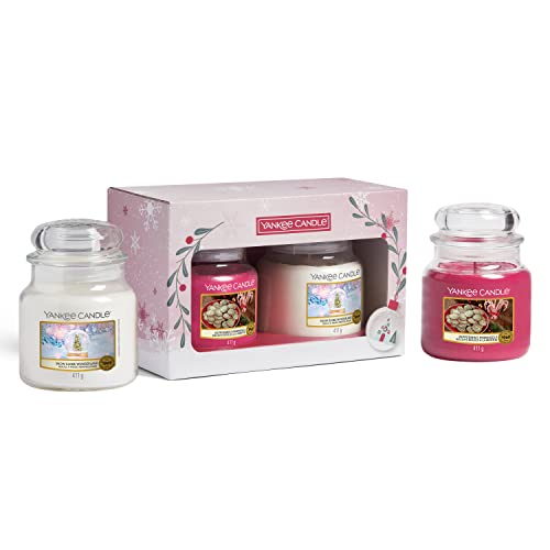 yankee candle geschenkset - 2 duftkerzen im glas, snow globe wonderland collection