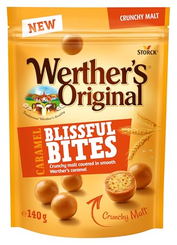 werthers original knusprige karamell kugeln mit malz, 1 x 140g