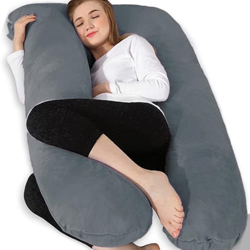 Produktbild: chilling home schwangerschaftskissen u-form seitenschläferkissen mit bezug schwarz blau