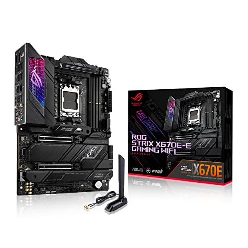 asus rog strix x670e-e gaming mainboard, wifi 6e, aura sync