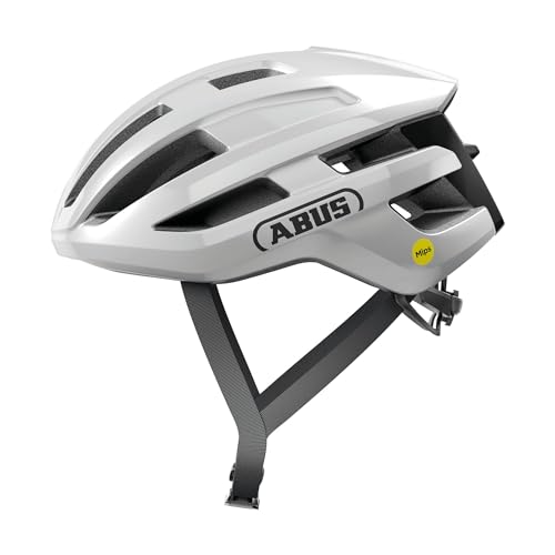 ABUS PowerDome Rennradhelm MIPS Weiß Glänzend Größe M