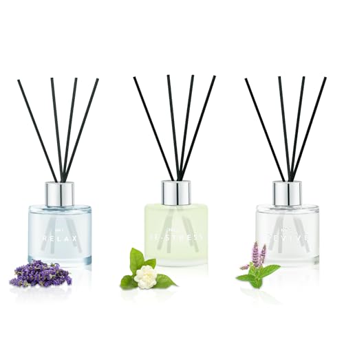 raumduft reed diffuser 3 x 50ml lavendel, jasmin, weißer tee, patschuli, langanhaltend