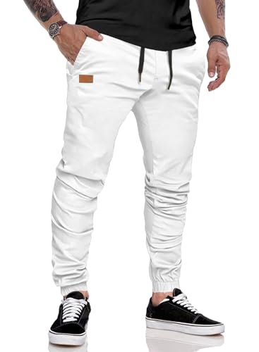 jmierr herren chino hose cargo joggingshose baumwolle mit elastischer taille und taschen