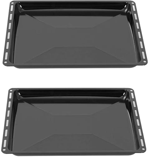 backblech set 2er emaillierte fettpfanne 45.5 x 36 x 3 cm für bosch siemens constructa