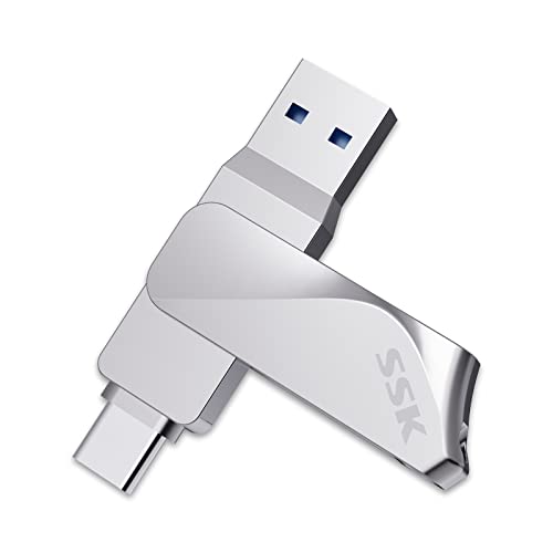 SSK USB stick 128GB USB 3.2 dual USB-A typ-C OTG wasserdicht 200MB/s flash drive