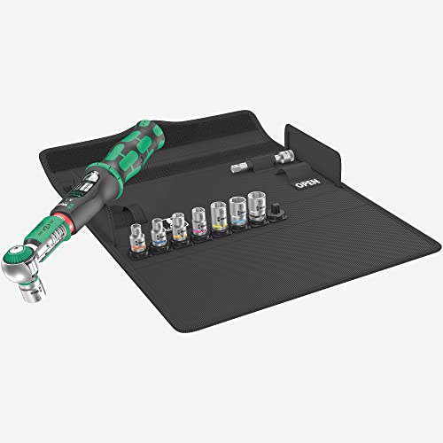 wera drehmomentschlüssel safe-torque 2-12nm 1/4", inkl. stecknüsse, sperrbar