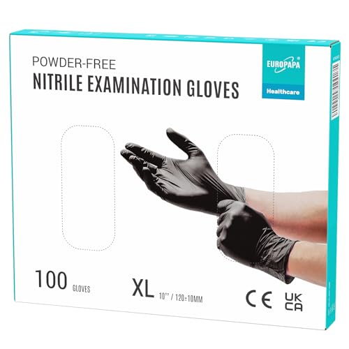 nitrilhandschuhe eurolpa 100x einweg unsteril latexfrei schwarz xl box