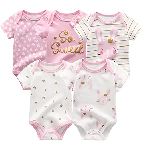 Chamie baby bodysuit kurzarm 5er pack für neugeborene 0-12 monate Jungen Mädchen