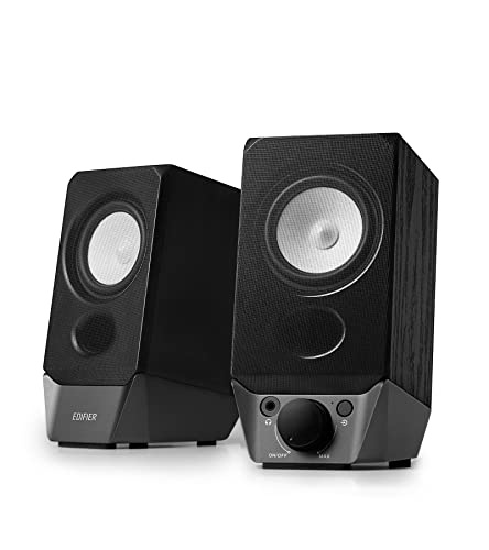 edifier r19bt 2.0 lautsprechersystem bluetooth 5.3, holzgehäuse, starker bass