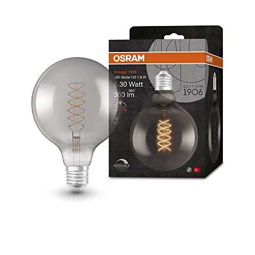 osram led lampe 7,8 w 360 lm e27 rauchtön 125 mm dimmbar warmweiß