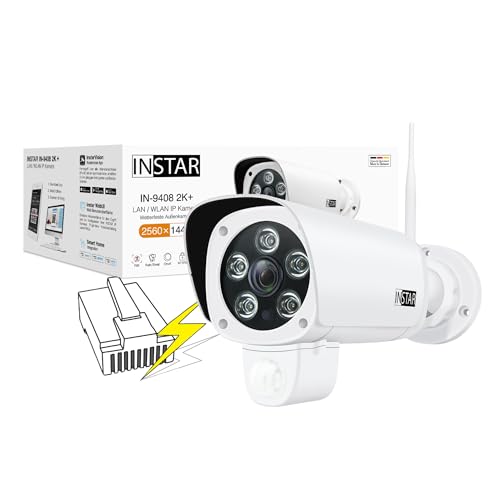 instar in-9408 2k+ poe kamera außen wit, lan, homekit, künstliche intelligenz, weitwinkel