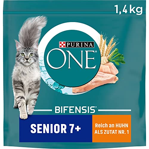 purina one bifensis trockenes katzenfutter senior 7+, hühnerfleisch, 6er pack (6 x 1,4kg)