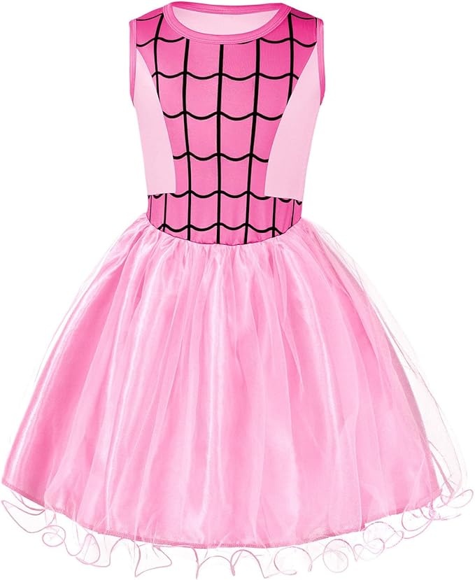 Aomig Mädchen Prinzessin Kleid mit Maske für Halloween Karneval Cosplay