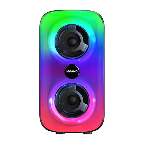 lefani bluetooth lautsprecher tragbare musikbox mit led licht, tws, fm radio, usb