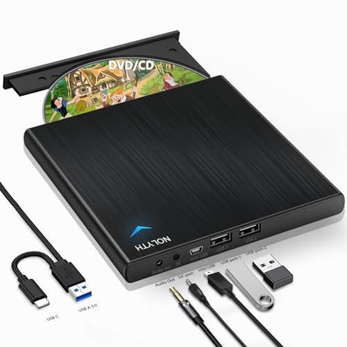 nolyth externes dvd laufwerk usb mit 1 audio und 2 usb slots für laptop und pc