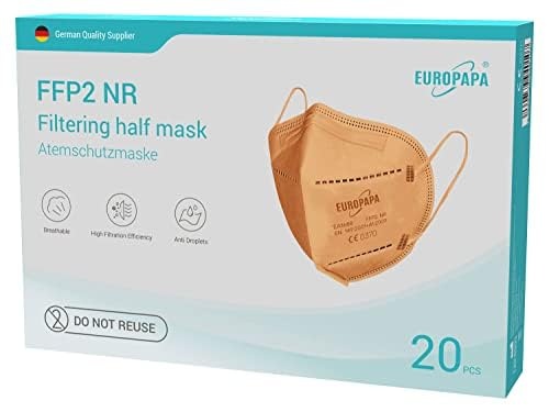 ffp2 masken 20 stück, europapa, 5-lagig, hygienisch, einzeln verpackt, en149:2001