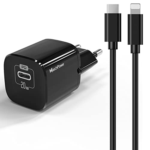 iPhone Schnellladegerät 20W, marchpower USB C Ladegerät mit 2m C auf Lightning Kabel