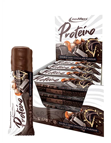 ironmaxx proteino proteinriegel double dark chocolate 12 x 30g glutenfrei, zuckerreduziert