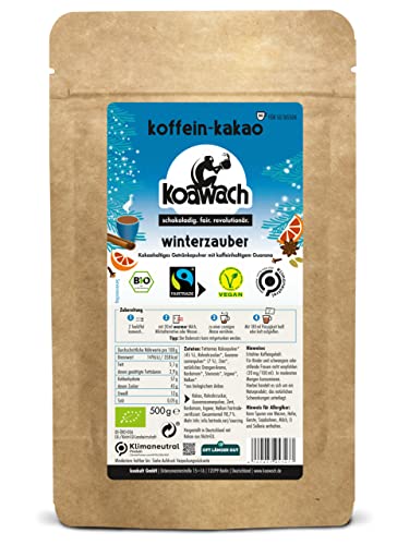koawach kakaopulver mit koffein aus guarana  bio vegan mit orangen aroma und gewürzen