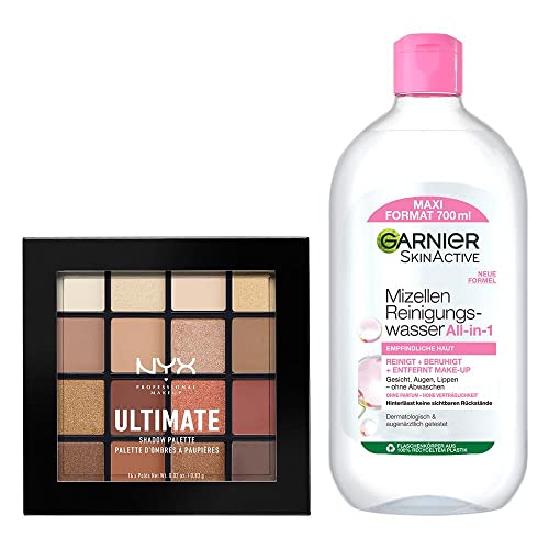 garnier nyx augenmakeup set mit mizellen wasser und ultimate shadow palette 2-teilig