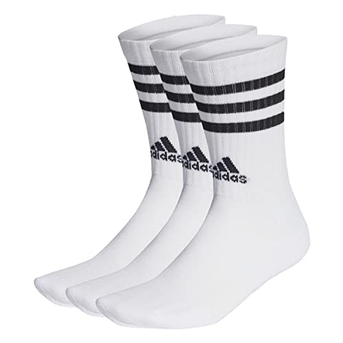 adidas 3-stripes crew socks unisex cushioned 3er pack, hohe bequemlichkeit