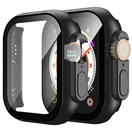 misxi hülle mit glas displayschutz für apple watch ultra 2 49mm, schwarz