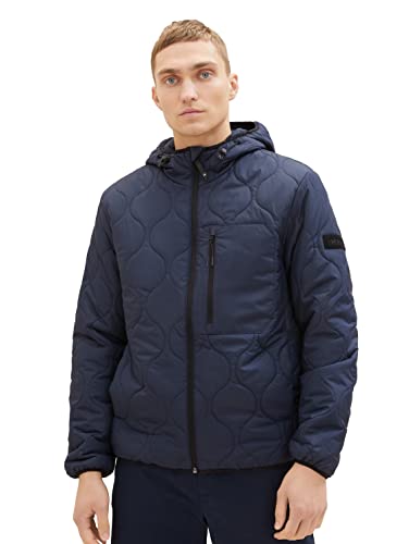 tom tailor denim steppjacke herren kapuze quilted 1036187 sky captain blue, L