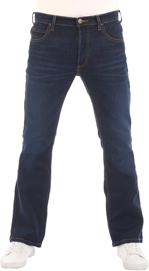 Lee Jeans Herren Bootcut Stretch Denim Hose W44 L32 Dark Blue Elko